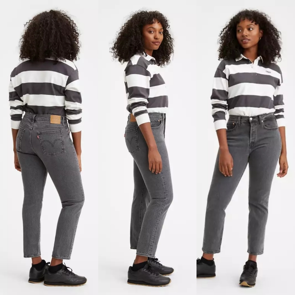 Levi's Women's Gray High-Rise Straight Jeans